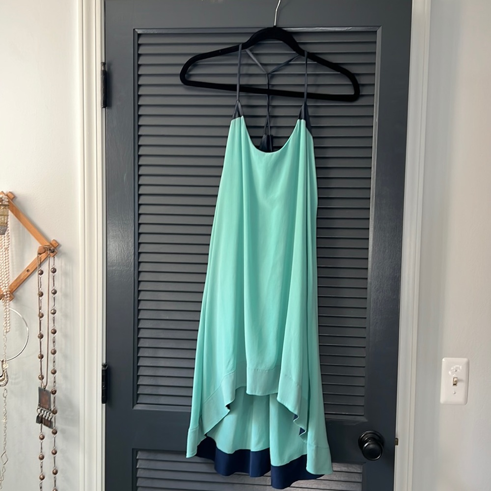 Boundary $ Co silk and leather straps dress